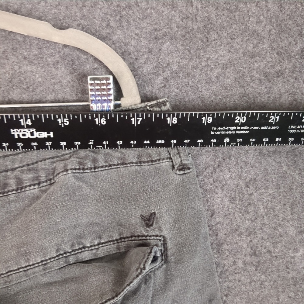 American Eagle Gray Linen Blend Jogger Pants Womens 12 Short Utility Zip Cuff - Picture 14 of 15